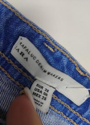 Джинсы женские голубого синего цвета рванка от бренда zara 38/285 фото