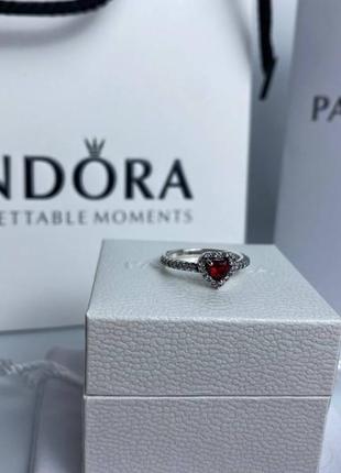 Pandora каблучка червоне серце в наявності 15,9 17.2  17,8 18,5