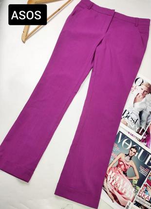 Брюки женские фиолетового цвета прямого кроя от бренда asos s m1 фото