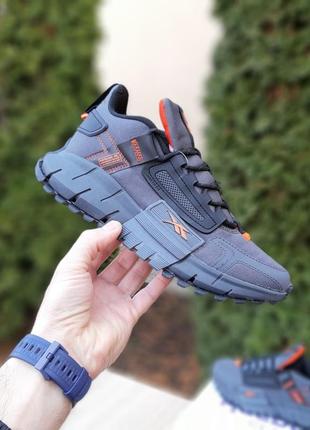 Reebok zig kinetica edge сірі з помаранчевим кросівки чоловічі текстильні легкі демісезон низькі демісезонні весняні осінні топ якість рібок10 фото