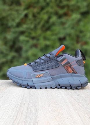 Reebok zig kinetica edge сірі з помаранчевим кросівки чоловічі текстильні легкі демісезон низькі демісезонні весняні осінні топ якість рібок7 фото