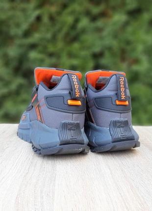 Reebok zig kinetica edge сірі з помаранчевим кросівки чоловічі текстильні легкі демісезон низькі демісезонні весняні осінні топ якість рібок4 фото