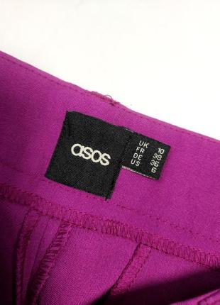 Брюки женские фиолетового цвета прямого кроя от бренда asos s m6 фото