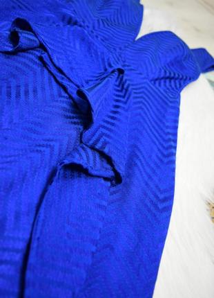 Сукня з рюшами синя плаття принт зігзаги6 фото
