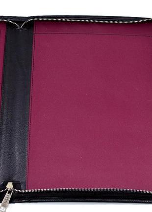 Папка черная кожаная с ручкой, для документов a4 ga-1404-4lx от tarwa4 фото