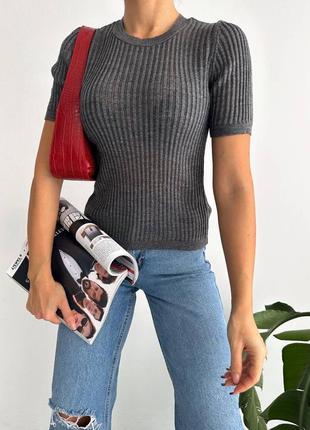 Полупрозрачная футболка ❤️ базовая кофта с коротким рукавом ❤️ женская футболка7 фото