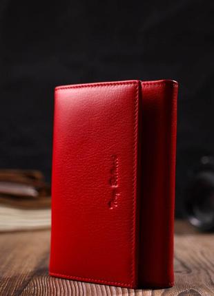 Гаманець для жінок у три складання з натуральної шкіри tony bellucci 22038 червоний