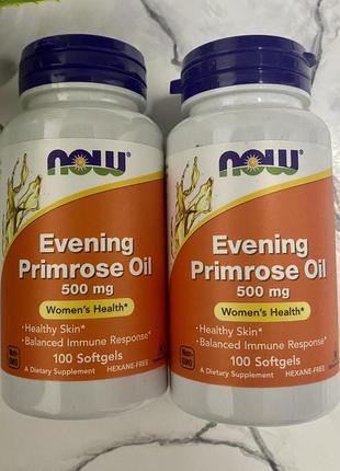 Now foods, evening primrose oil, 500 mg, 100 шт вечерняя примула