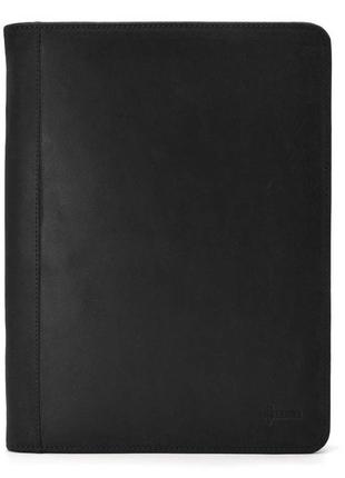 Кожаная папка для деловых документов а4+, органайзер tarwa ra-1294-4lx черная