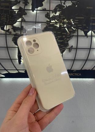 Чехол с квадратными бортами silicone case для iphone 11 pro, качественный чехол с микрофиброй для айфон 11 про