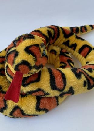 Мягкая игрушка змея питон желтая оранжевая