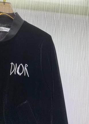 Бомбер в стилі dior велюр чорний короткий2 фото