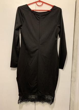 Трендовое черное платье миди2 фото