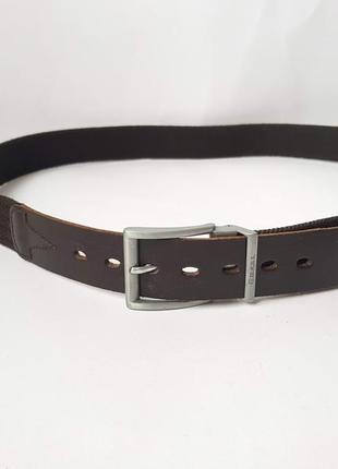 Ремінь комбінований, шкіра і тканина, тягнеться. 32 мм (92-104 см.)