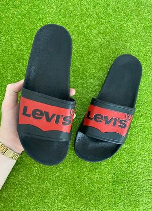 Шльопанці levis шльопанці тапки сланці чорні з червоним лого