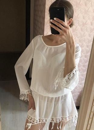 Новое белоснежное белое платье zanzea на пляж белое платье