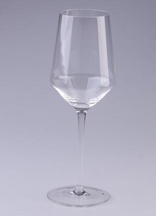 Бокал для вина высокий на ножке прозрачный из стекла набор 6 шт.1 фото