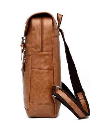 Городской мужской стильный рюкзак на плечи,  ранец из экокожи8 фото