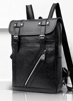 Міський чоловічий стильний рюкзак на плечі, ранець з екошкіри2 фото