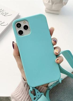 Чехол-шнур  jacyren для мобильного телефона iphone 13 (светло-голубой)2 фото