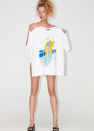 Женская футболка zara m белая женская футболка летняя футболка