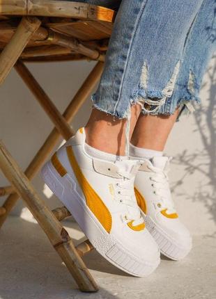 Кросівки puma cali sport mix white orange купити пума калі спорт мікс білі з помаранчевим