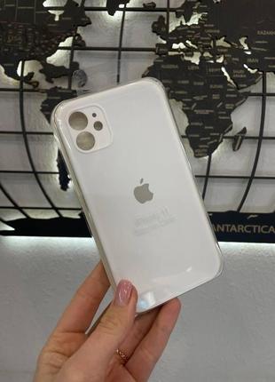 Чехол с квадратными бортами silicone case для iphone 11, качественный чехол с микрофиброй для айфон 111 фото