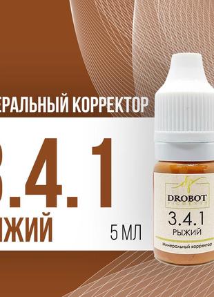 3.4.1 рудий  мінеральний коректор для брів та повік drobot pigments2 фото