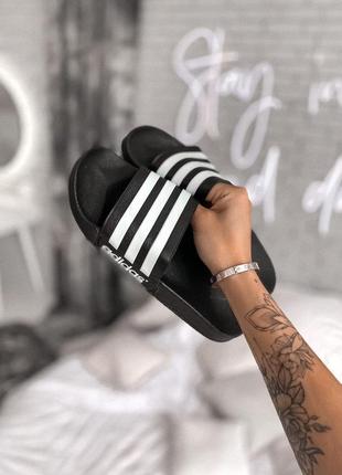 Летние женские тапочки adidas в черном цвете (36-40)2 фото