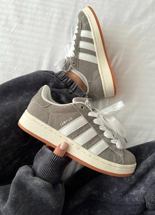 Женские кроссовки адидас adidas campus 
« grey / white / gum »