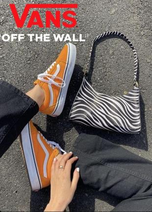 Vans off the wall orange  яркие кеды замш + текстиль оригинал!!