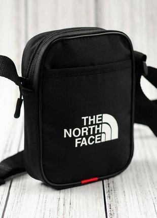 Мужская сумка мессенджер the north face set черная спортивная барсетка текстильная сумка через плечо