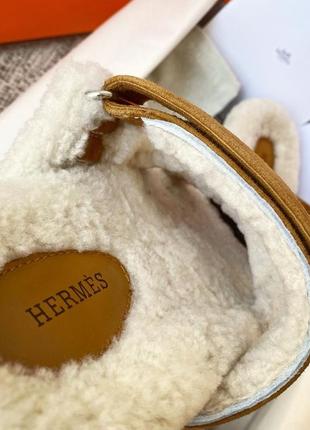 Тапочки с мехом в стиле hermes9 фото