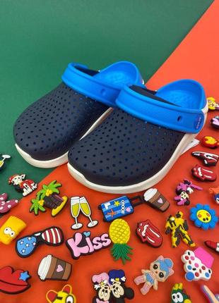 Дитячі яскраві крокси crocs literide navy