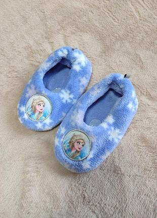 Тапки тапочки комнатные мягкие тапульки frozen
 стелька 15 см. теплые с силиконовыми каплями от скольжения disney девочке девичке садок эльза