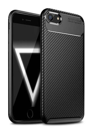 Чохол fiji ultimate carbon для apple iphone se (2020) противоударный бампер чорний