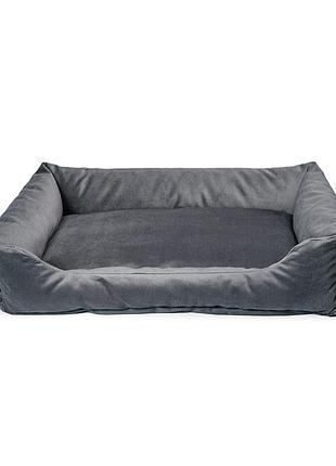 Лежанка для собак з бортами від cat joy сіра м 70х50 см