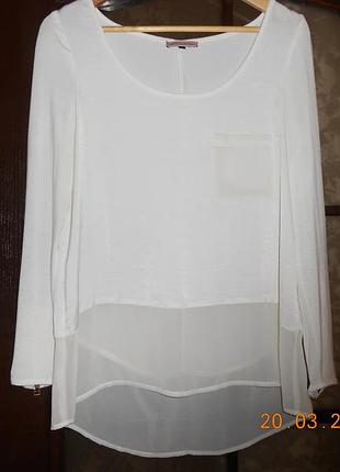 Білосніжна кофта-блузка-сорочка"bershka"(s-м)