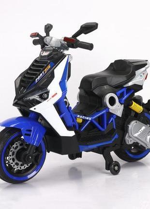 Дитячий електромотоцикл gogo (синій колір) з підсвічуванням колес