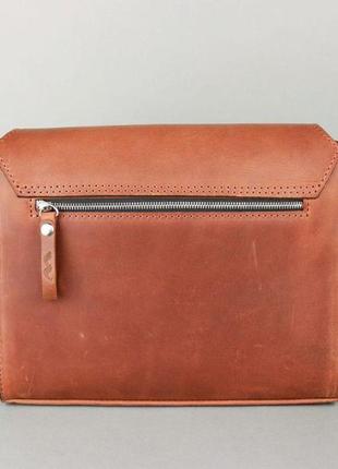 Жіноча шкіряна сумка liv коньячно-коричнева вінтажна6 фото