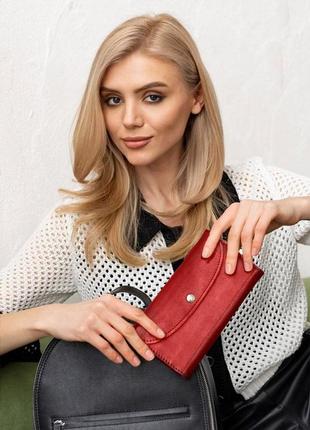 Шкіряний гаманець smart wallet червоний краст