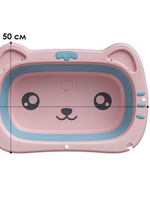 Дитяча складана ванночка bestbaby bs-8766 котик (pink) для немовлят7 фото