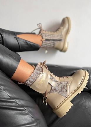 Женские сапоги dior Blu boots cream print3 фото