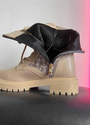 Женские сапоги dior Blu boots cream print7 фото