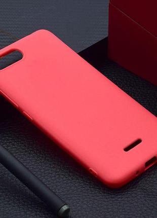 Чехол xiaomi redmi 6a силикон soft touch бампер красный1 фото