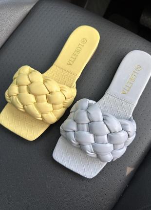 Мюлі жіночі коса шльопанці 🌿 низький хід сланці сабо шльопки мюли