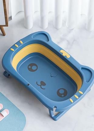 Дитяча складана ванночка bestbaby bs-8766 котик (blue) для немовлят2 фото