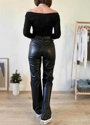 Брюки брюки zara straight из искусственной кожи 34 xs 36 s 38 m2 фото