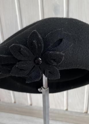 Винтажная шляпа шерстяная шерсть шляпок с цветком роза гримуар2 фото