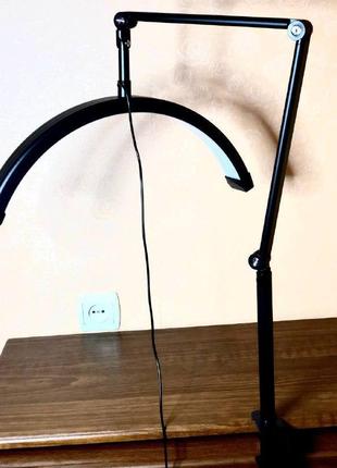 Бестеневая лампа на струбцине "moon" для мастера маникюра в черном цвете hd-w3x